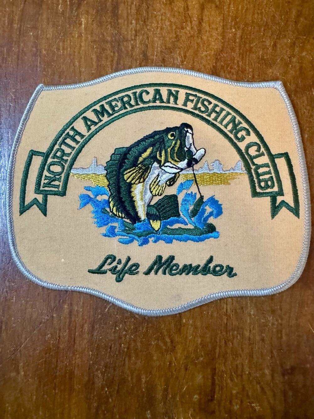North American Fishing Club Life Member Bass Fish Embroidered Patch Iron/sew On